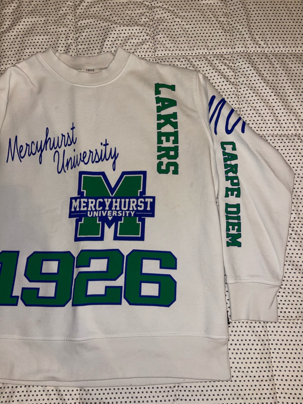 Mercyhurst University White 'Lakers' Graphic Sweatshirt